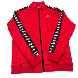 Vintage Kappa Red Track Jacket Mens XL Full Zip Logo Windbreaker Y2K Retro